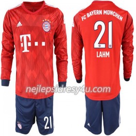 Fotbalový Dres FC Bayern Mnichov Lahm 21 Dětské Domácí 2018/19 Dlouhý Rukáv